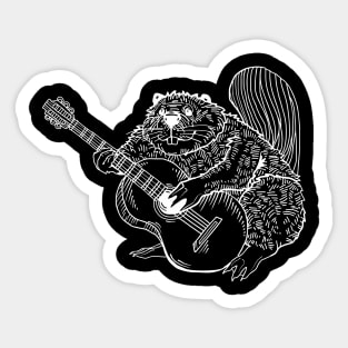 SEEMBO Beaver Playing Guitar Guitarist Musician Music Band Sticker